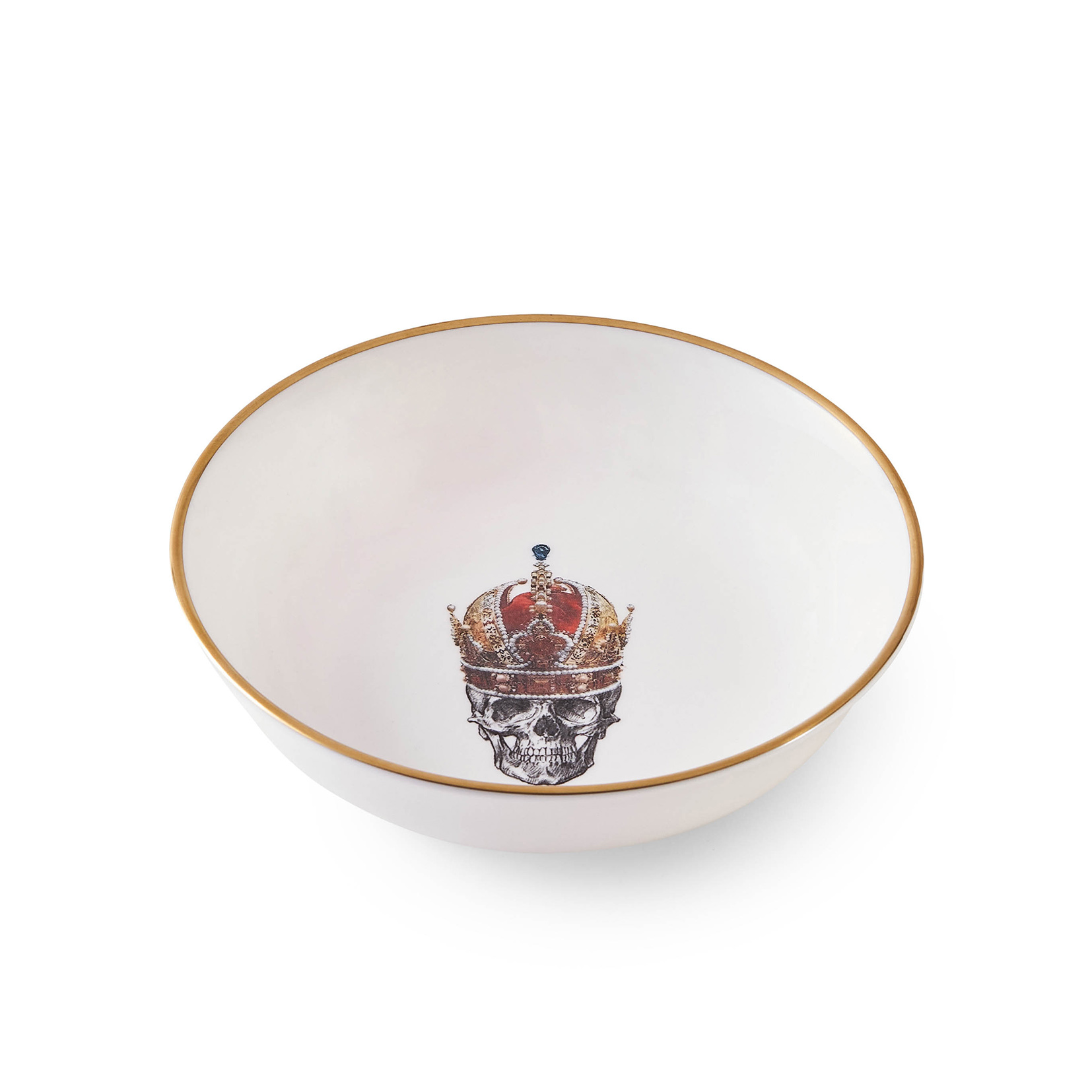 Skull in Red Crown Bone China Dessert / Soup Bowl 17cm