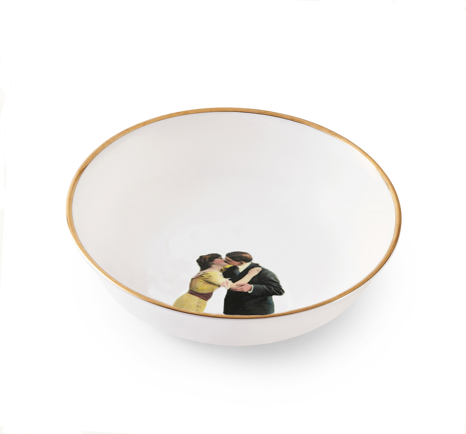 Kissing Couple Bone China Dessert / Soup Bowl 17cm