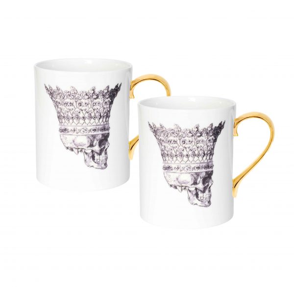 Skull in Crown Set of 2 Mugs