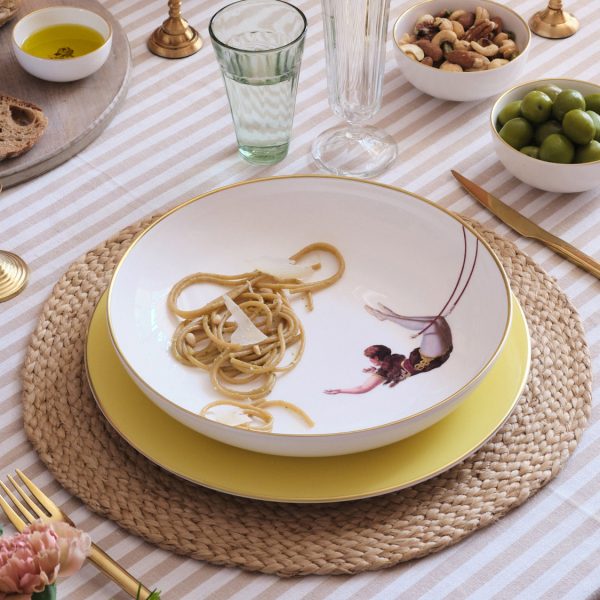 Trapeze Girl Bone China Large Pasta / Serving Bowl 24cm - Image 2