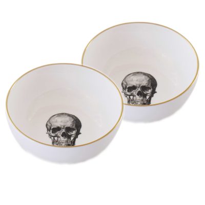Skull Set of Two Cereal Bowls 14cm